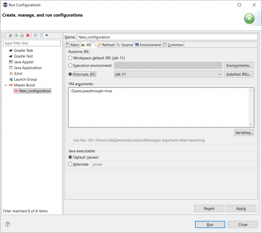 Force maven “Run Configurations” to show colors — Internationalization ...